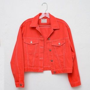 ASOS Oversized Red Denim Jacket NWOT